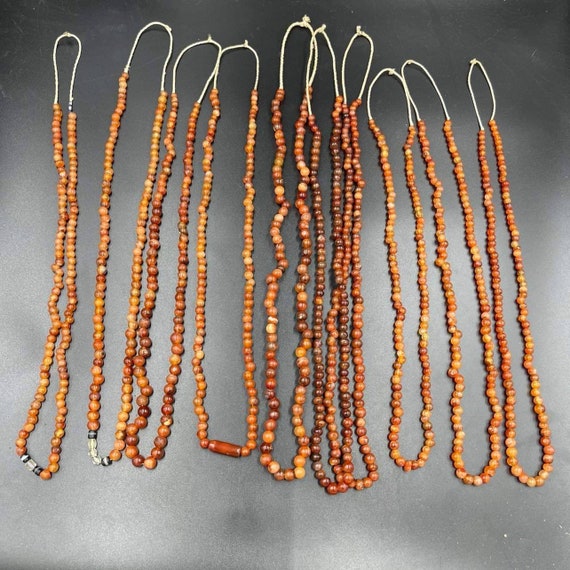 Sale Lot 10 Strands Necklaces Ancient Roman Carnelain Agate Stone