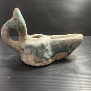 Certified Very Rare Ancient Byzantine terracotta oil lamp circa 700-800AD in good condition