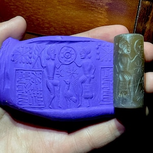 Ancient Near Eastern intaglio Kings Fighting Scene agate Cylinder Seal old bead /seal bead/stamp bead/ancient Stamp/Cylinder Bead/Old bead