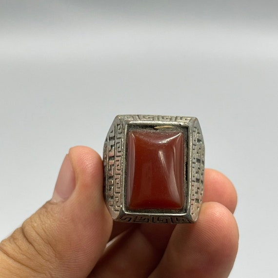 Near Eastern Ancient Bronze with Carnelian Agate … - image 1