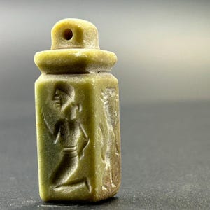 Unique Ancient Near Eastern Intaglio Jasper Stone Amulet Seal Stamp Pendant