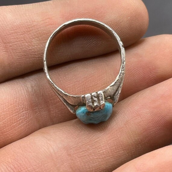 Ancient Roman Solid Silver With Natural Turquoise… - image 8