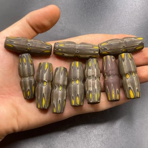 10 Stück Extrem Seltene Antike große Mosaik Glasperlen