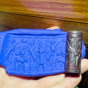 Unique Ancient Near Eastern jasper Intaglio stone cylinder seal bead  /seal bead/stamp bead/ancient Stamp/Cylinder Bead/Old bead