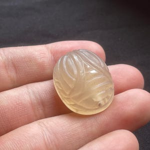 Molto bello Antico agata egiziana bambino Scarabeo Amuleto intaglio re faccia Sigillo timbro Perlina