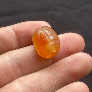 Bellissimo antico corniola agata egizia scarabeo bambino amuleto intaglio re faccia sigillo timbro perlina