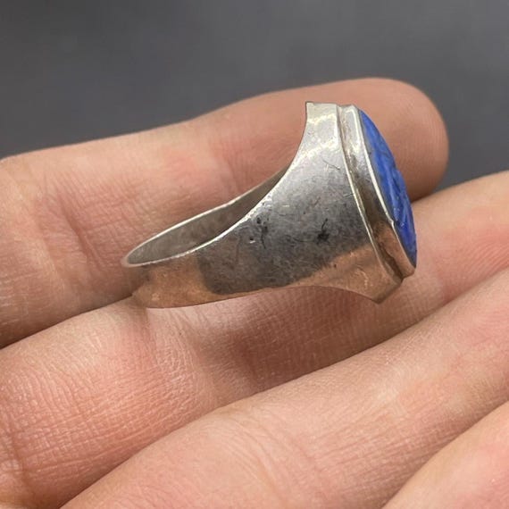 Ancient Roman Solid Silver With natural Lapis laz… - image 10