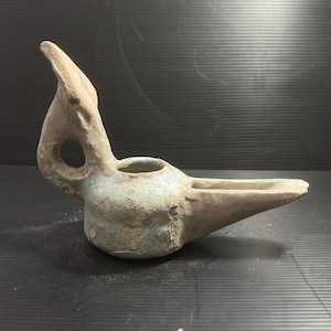 Certified museum quality Ancient Byzantine terracotta oil lamp circa 700-800AD in good condition