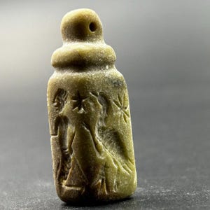Unique Ancient Near Eastern Intaglio Jasper Stone Amulet Seal Stamp Pendant