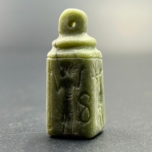 Unique Ancient Near Eastern Intaglio Jasper Stone Amulet Seal Stamp Pendant