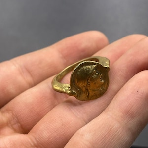 Ancient Bronze Bactrian Coin Ring: Unique Artifact Jewelry