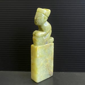 Very beautiful Antique Near Eastern Natural Jade Stone Carving Idol,Human Figurine Statue