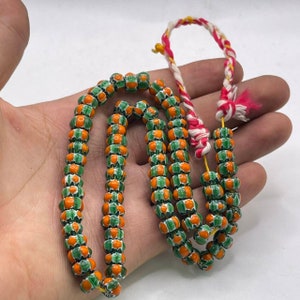 Vintage Venetian Trade Bead Necklace: Antique Chervan Beads