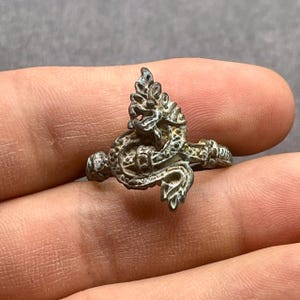Old Ancient Roman Brass Unique Dragon Carved Figure Ring