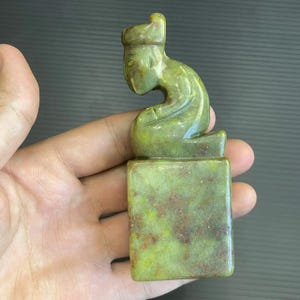 Very beautiful Antique Near Eastern Natural Jade Stone Carving Idol,Human Figurine Statue