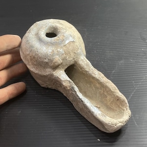 Certified very rare Ancient Byzantine terracotta oil lamp circa 700-800AD in good condition