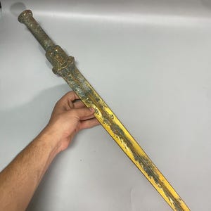 Collectable Ancient Near east old bronze large swordvwith handle beast engravings/ ancient sword/antique sword/bronze sword/ bronze knife