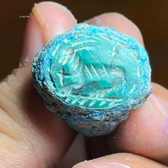 Beautiful Rare Near Eastern Ancient Bronze Ring w… - image 4