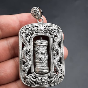 Wonderful Ancient Chinese bronze with beast Engraving and writing Amulet Pendant