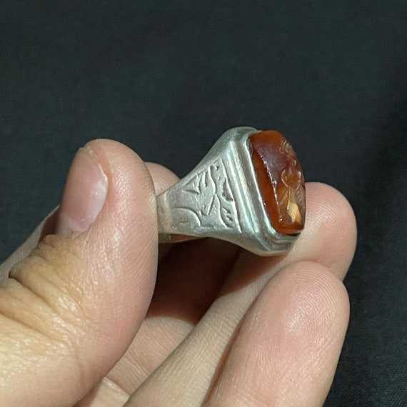 Afghanistan old Agate king stone Antique intaglio… - image 3