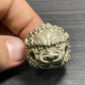 Ancient Bronze Dragon Head Ring: Near Eastern Rare Design