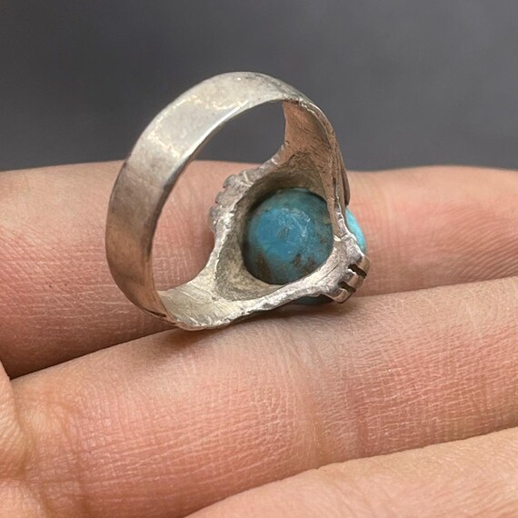 Ancient Roman Solid Silver With Natural Turquoise… - image 5
