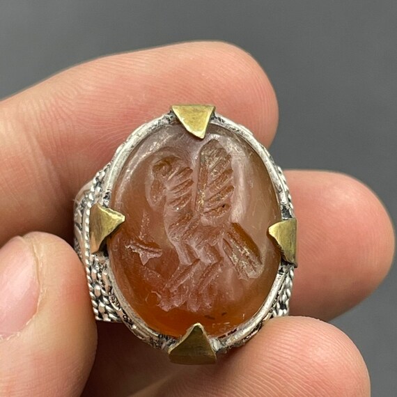 Beautiful Afghanistan Antique solid silver agate … - image 7