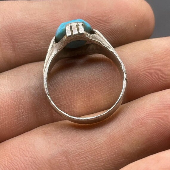 Ancient Roman Solid Silver With Natural Turquoise… - image 7