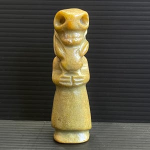 Old Antique Engraved Ancient Mongolian Stone Engraved Idol, alien figure Statue Circa 200BC