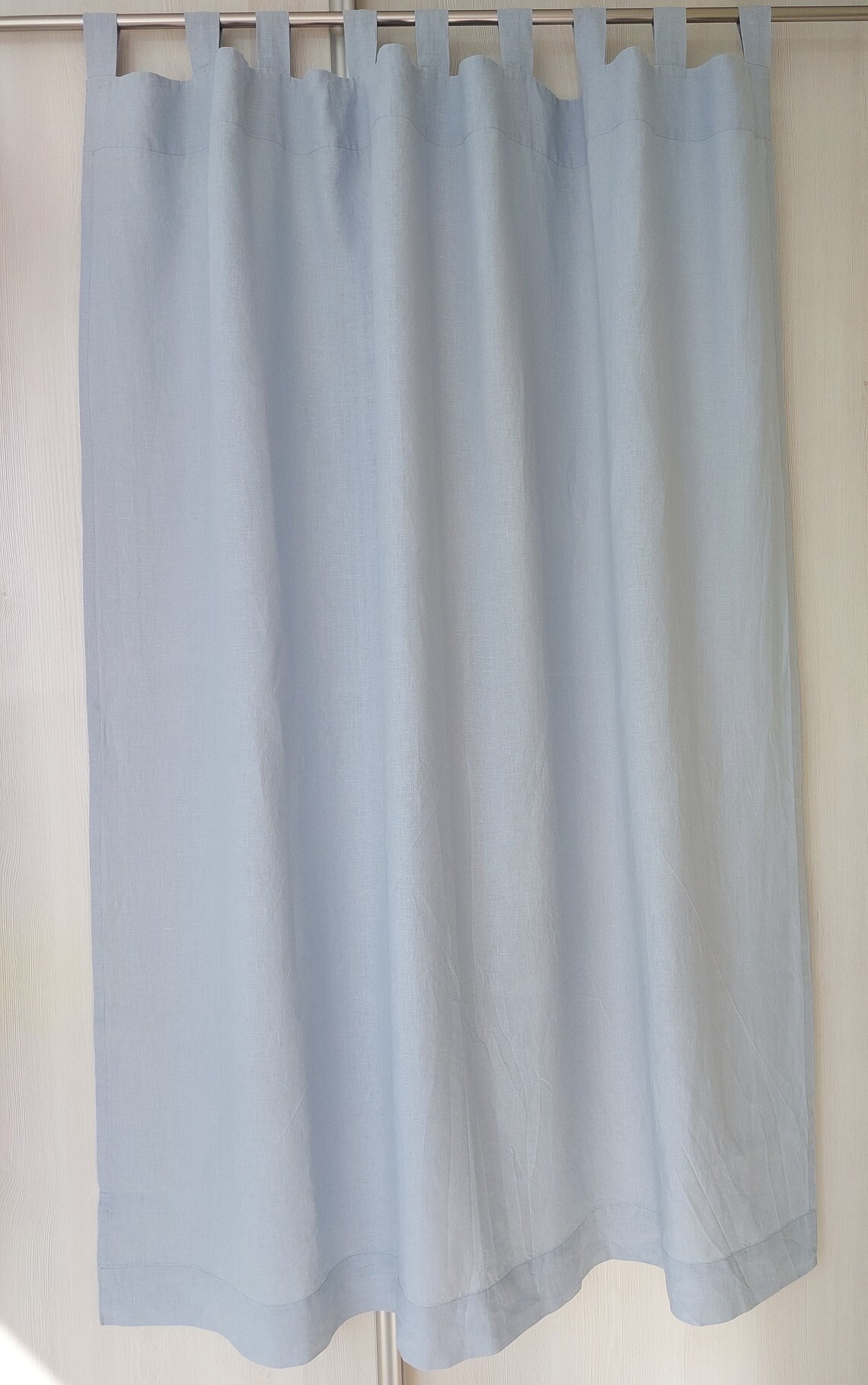 Tab top Linen curtains Custom panel Wide long Semi sheer Etsy