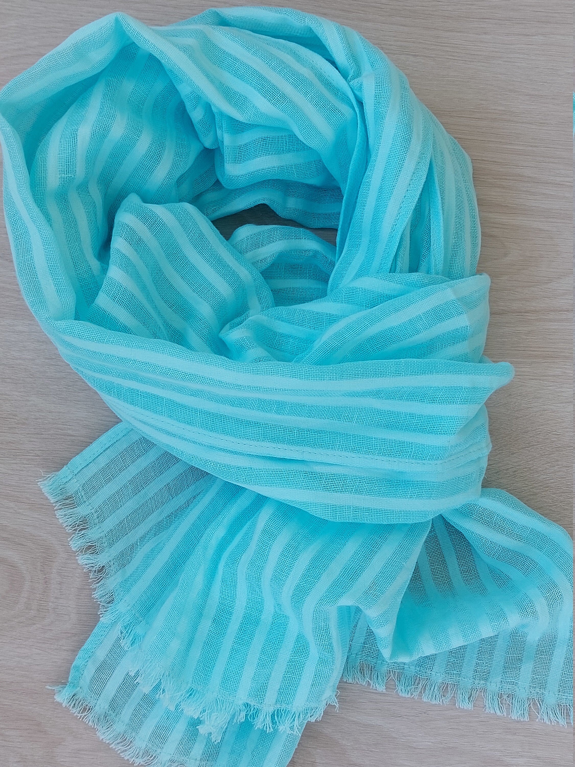 Light blue scarf. Spring scarf. Natural linen scarf. Pure Etsy