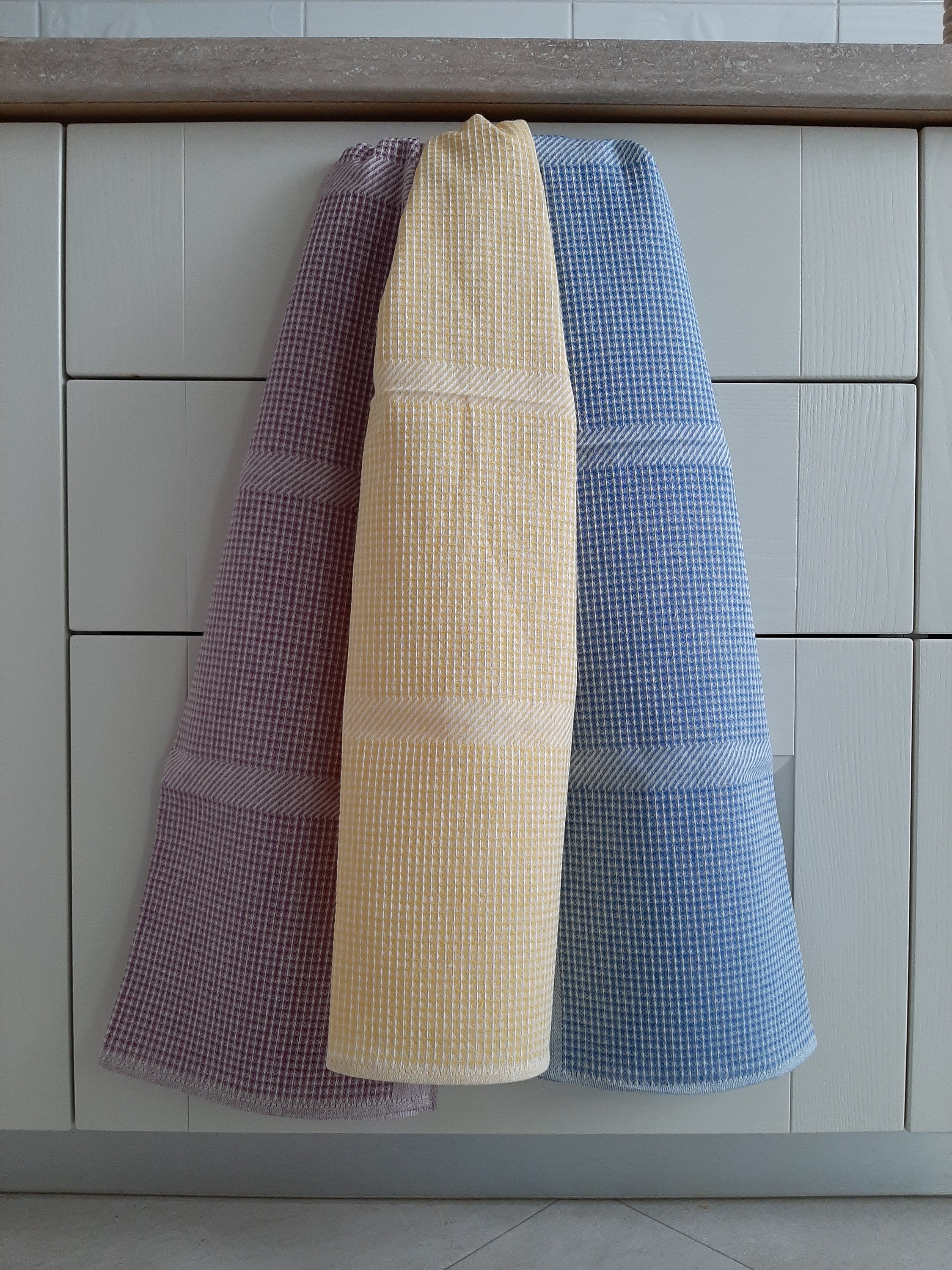 Set of 3 tea towels. These kitchen towels can be used as hand Etsy