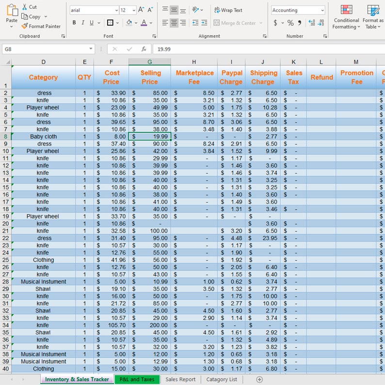 Small Business Excel template sales tracker en voorraadbeheer Etsy Small Business Excel template sales tracker en voorraadbeheer Etsy