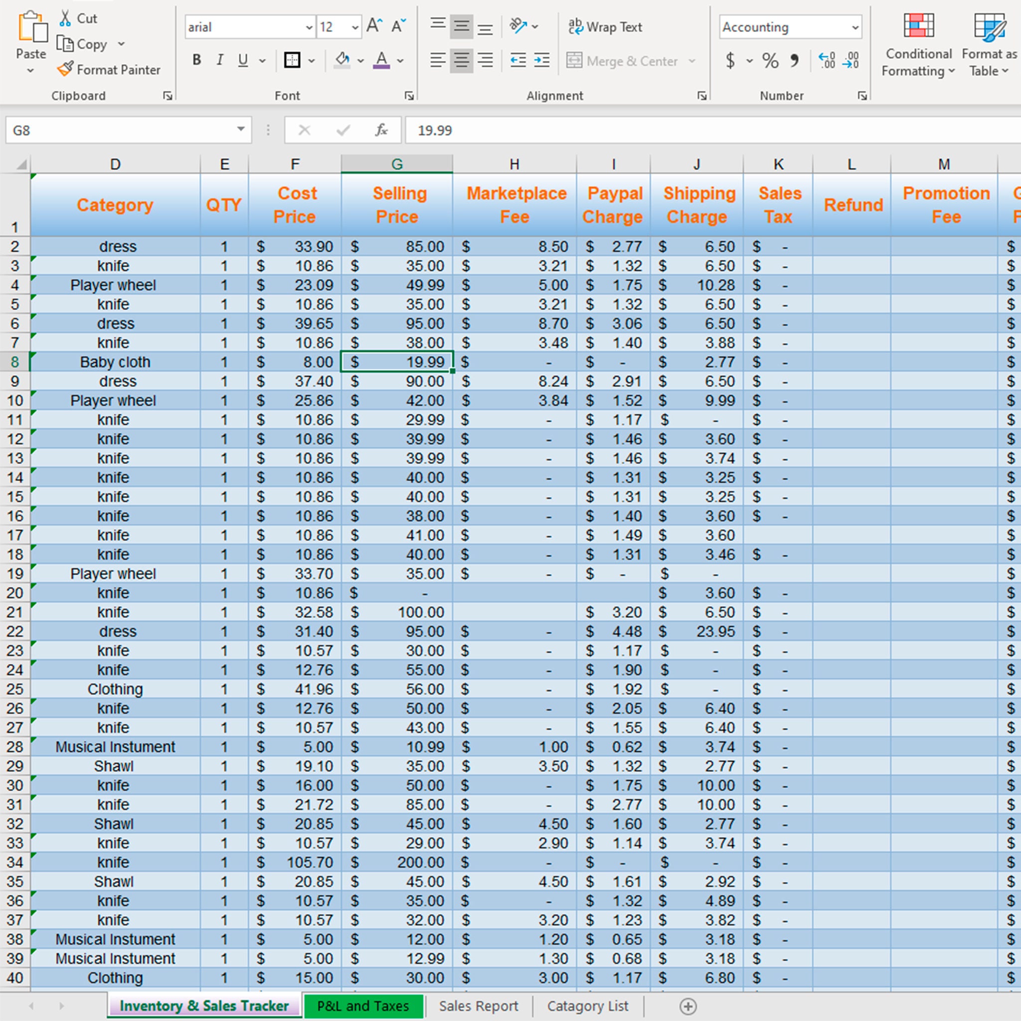 Small Business Excel Template Sales Tracker and Inventory Management ...