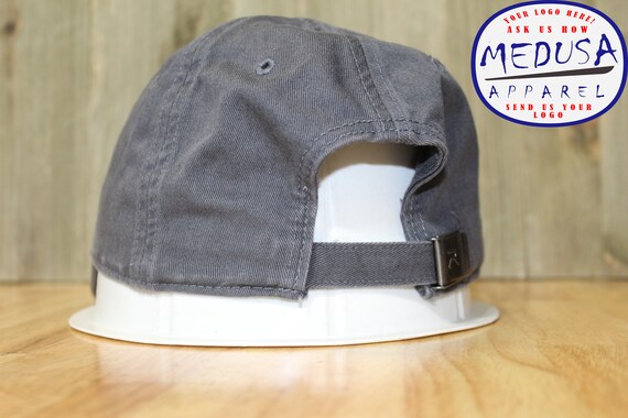 Grey Leather Patch Dad Hat ADD YOU LOGO 