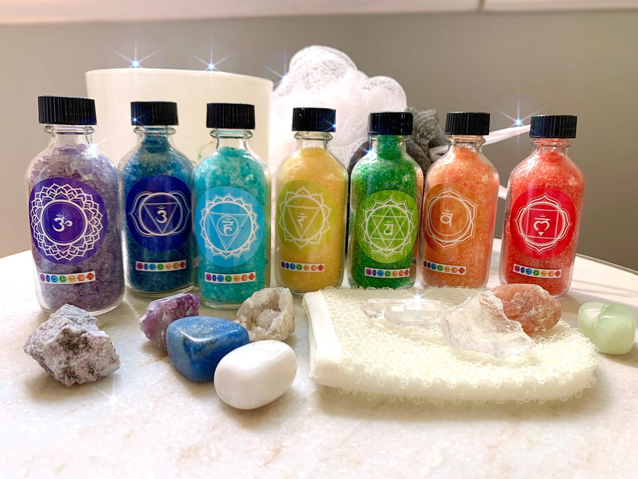 Chakra Healing and Alignment Bath Salts Set of 7 Etsy