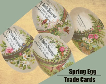 Spring Egg Trade Card Set  -*DIGITAL SHEET*  - 1800s Easter Ephemera - Junk Journal / Papercraft / Scrapbooking Supplies