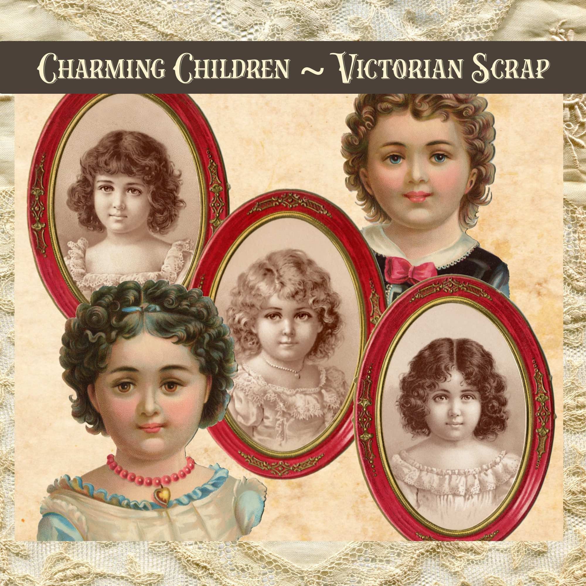 Bambini affascinanti ~ Tagli di rottami vittoriani *KIT DIGITALE* / Effimeri del 1800 ~ Diario spazzatura vintage / Papercraft / Forniture per carte e album di ritagli