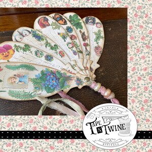 Fan de papier Scrapbook victorien - Junk Journal *KIT NUMÉRIQUE* Antique Ephemera - vintage Scrapbook Papercraft Supplies ou Party Favor