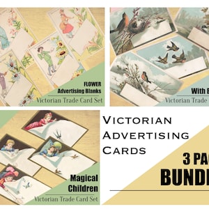 3er Kit BUNDLE - Viktorianische Trade Karten *DIGITAL SHEETS* Werberohlinge 1800s Ephemera - Junk Journal Zubehör - Victorian Scrapbook