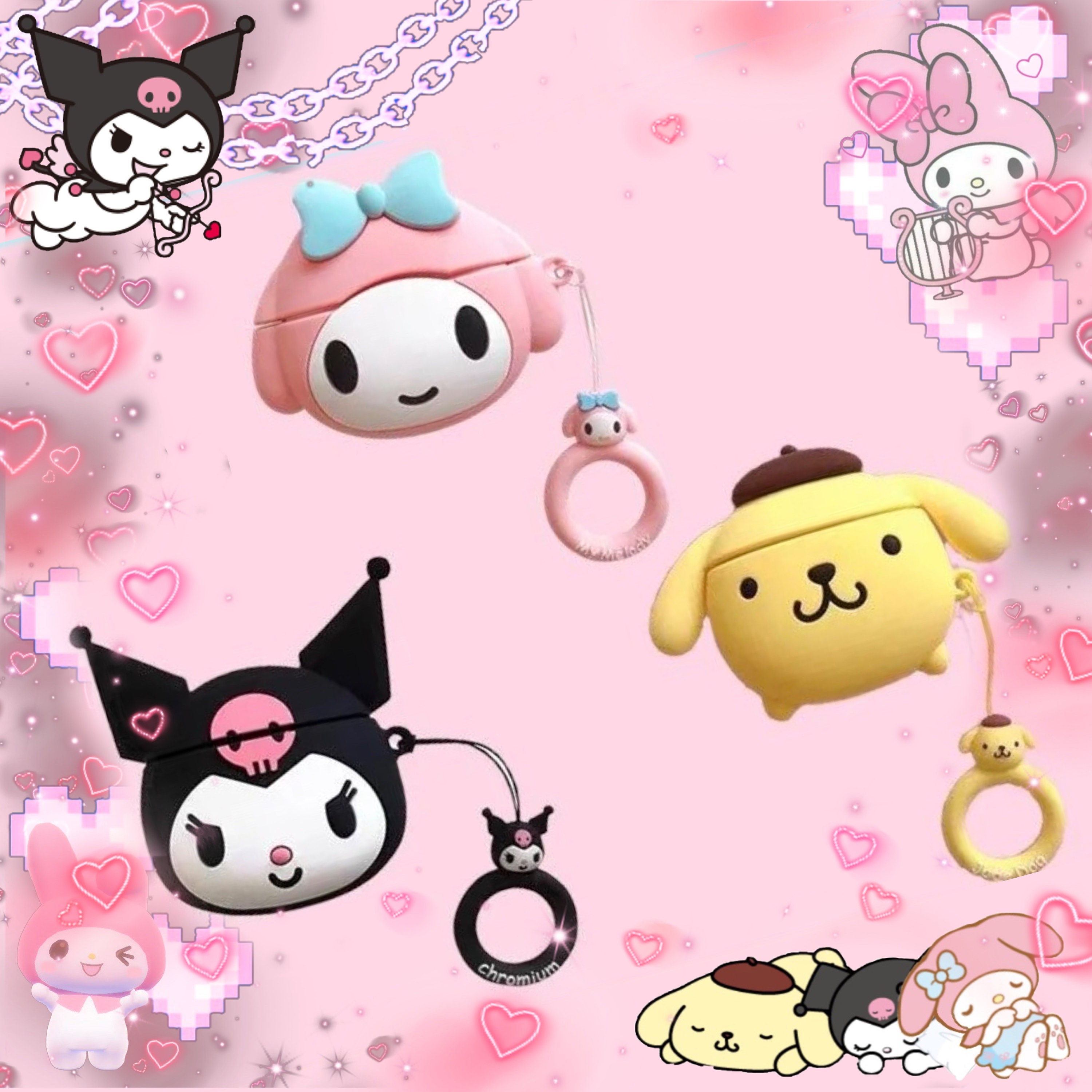 Kuromi, Melody, CinnamorollAirPods Pro & AirPods 1/2 Case,Y2K AirPods…