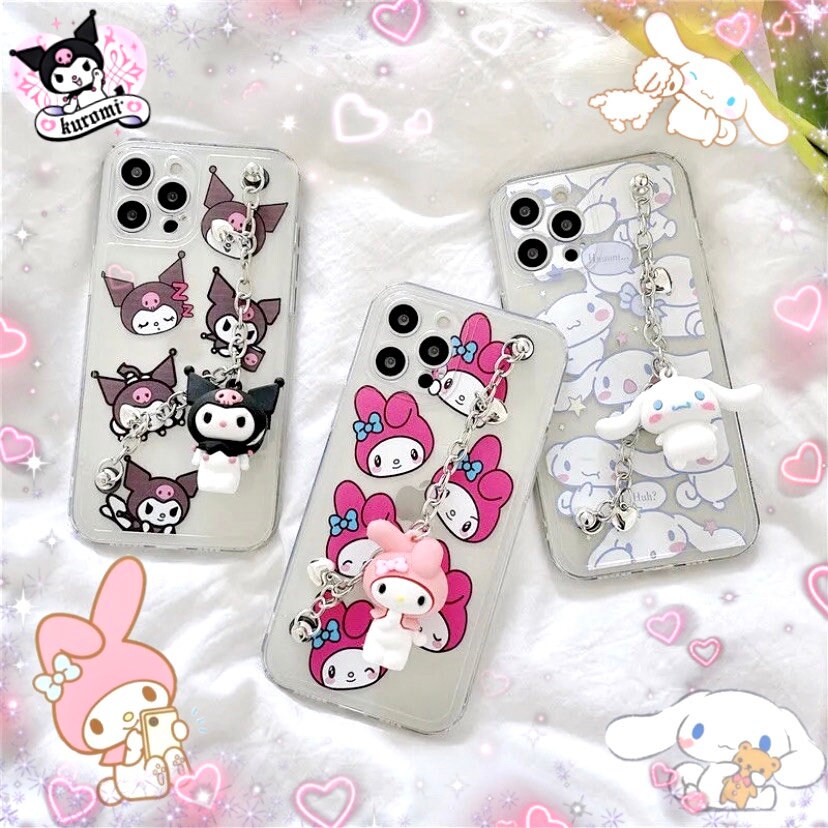 Kuromi, Melody, Cinnamoroll Phone Case Wristlet Wrist Hard Case iPhon…