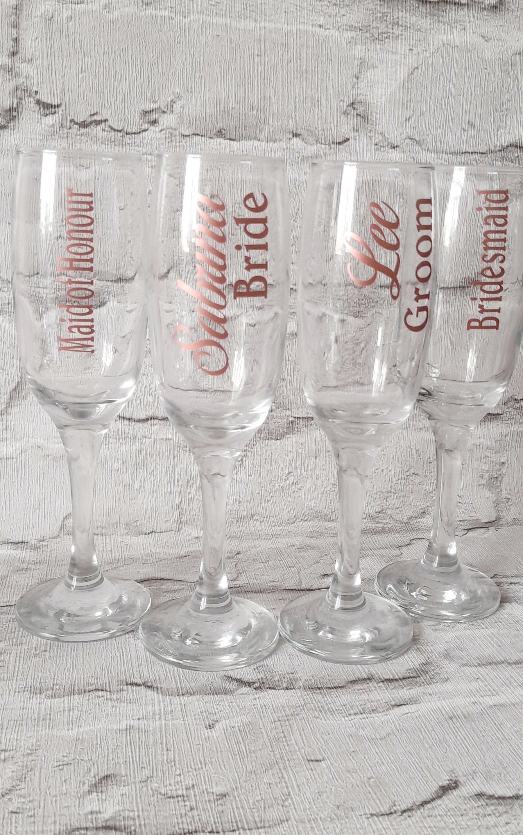 Name Vinyl Champagne Flutes Decals Personalised Stickers Etsy