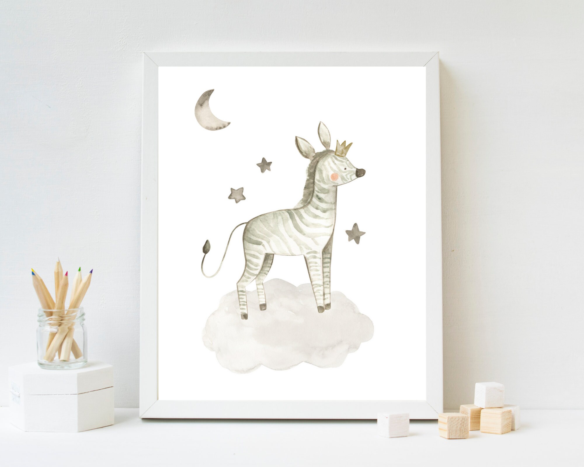 Personalized Zoo Animal Nursery Print Set of 3 Watercolor | Etsy