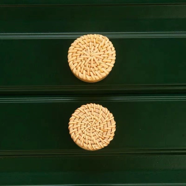 Rattan Drawer Hardware Etsy