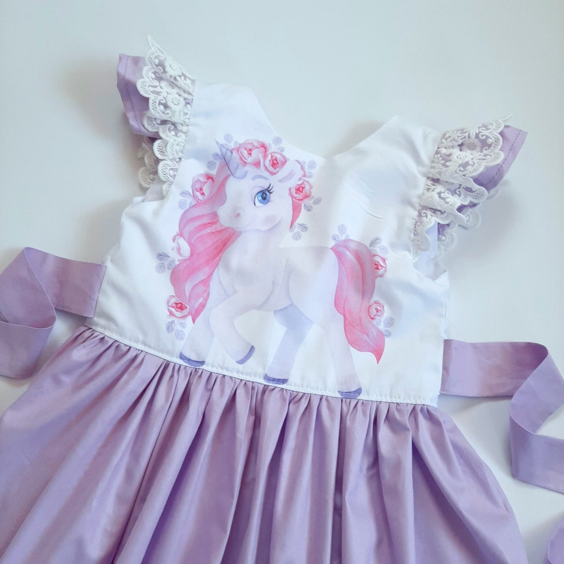Printed Purple Unicorn Dress Etsy