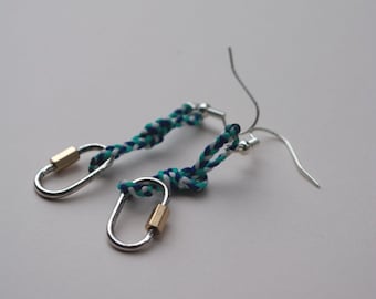 Dangling Figure 8 Knot Climbing Carabiner Earrings