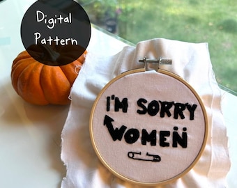 Motif de broderie Rodrick Heffley : motif numérique Je suis désolée pour les femmes