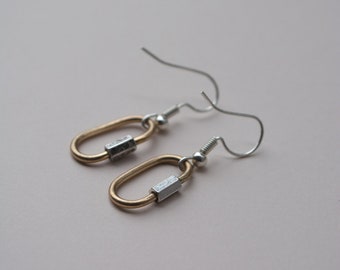 Boucles d'oreilles pendantes mousquetons d'escalade