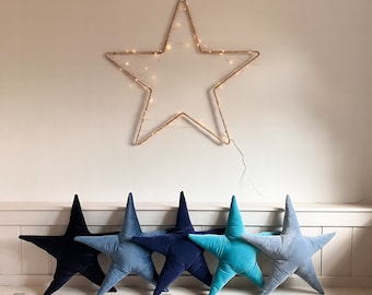 Velvet Star Shaped Cushion, Luxury Designer Homeware, Handmade Pillow, Lounge and Bedroom Decor, Gift Pillow